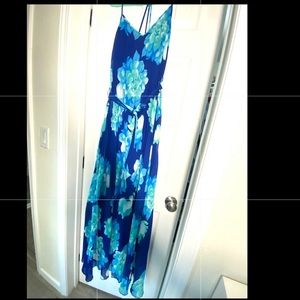 Blue floral maxi dress